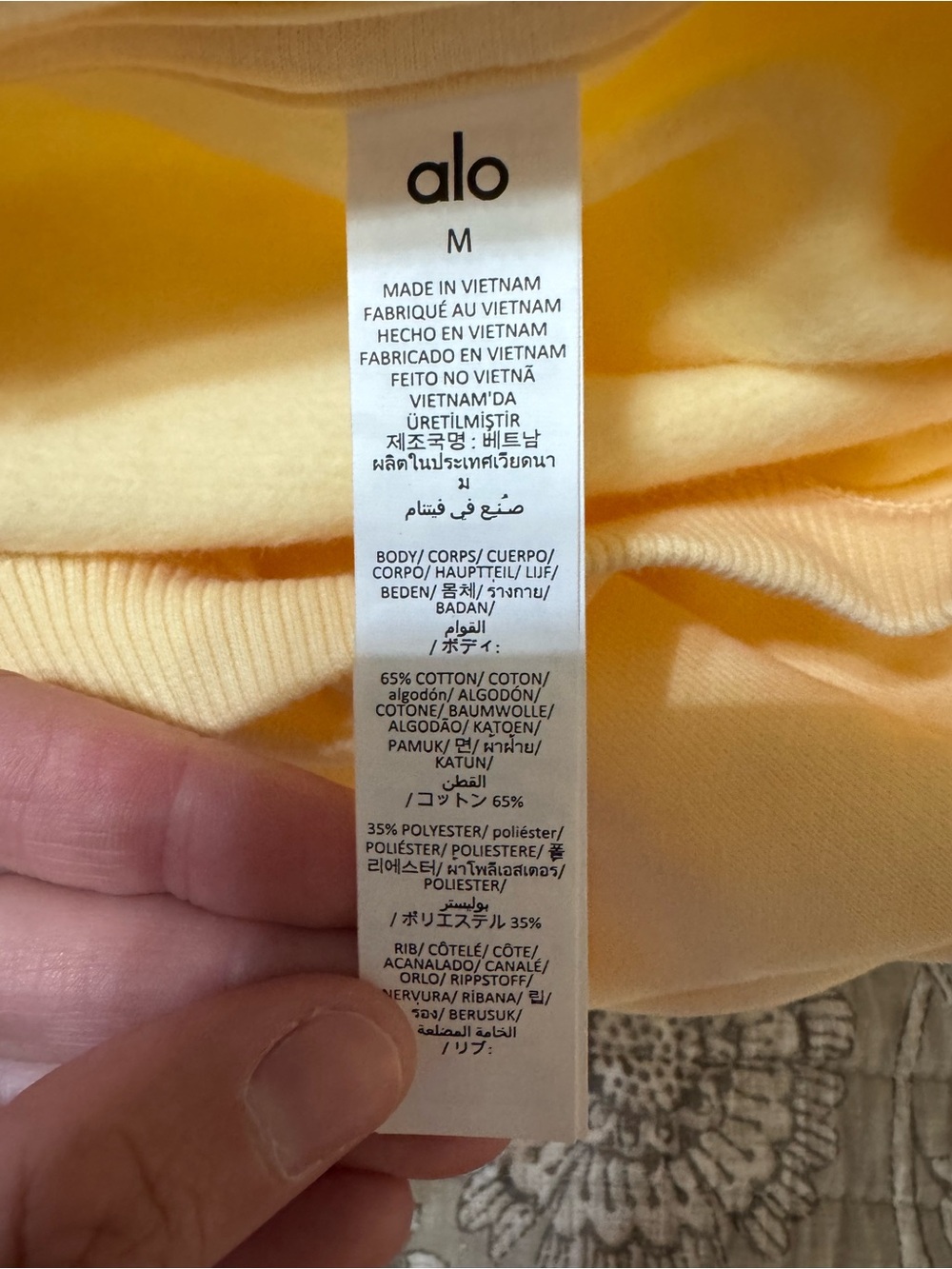 ALO candlelight yellow Yoga CROPPED Accolade crewneck - Picture 10 of 11